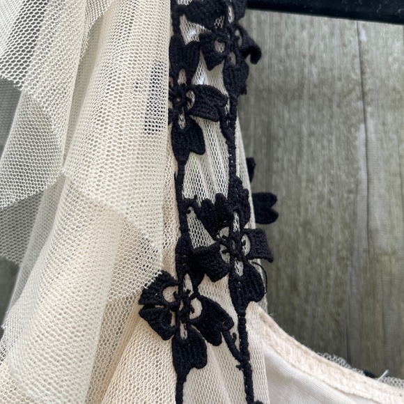 Free People Limited Edition Embroidered Tulle Maxi Dress – Black Floral on Ivory - Picture 9 of 9